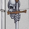 Зажигалка Zippo Brushed Chrome Sword Skull Design 49488
