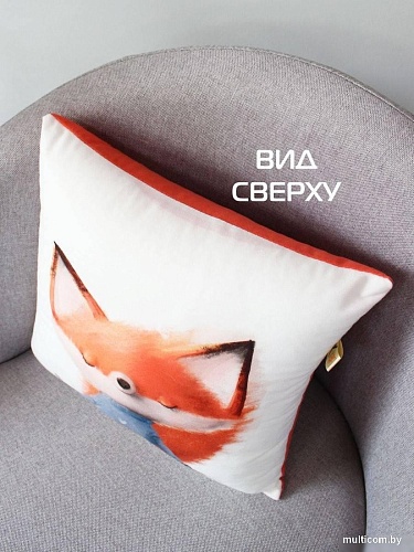 Декоративная подушка Matex Fluffy. Рыжик дзен 63-605 (белый/серо-голубой/лососевый)