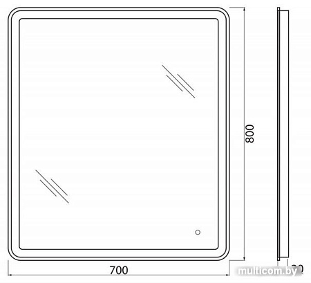 Зеркало BelBagno BelBagno SPC-MAR-700-800-LED-TCH-WARM