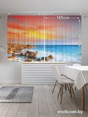 Комплект штор JoyArty Береговые грани Oxford DeLux 1.45x1.8 м (2 шт)