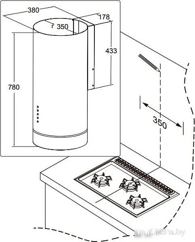 Кухонная вытяжка Meferi TUBE35BK Comfort