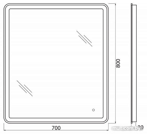 Зеркало BelBagno BelBagno SPC-MAR-700-800-LED-TCH-WARM