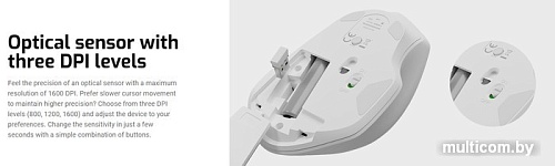 Мышь Natec Siskin 2 (белый)