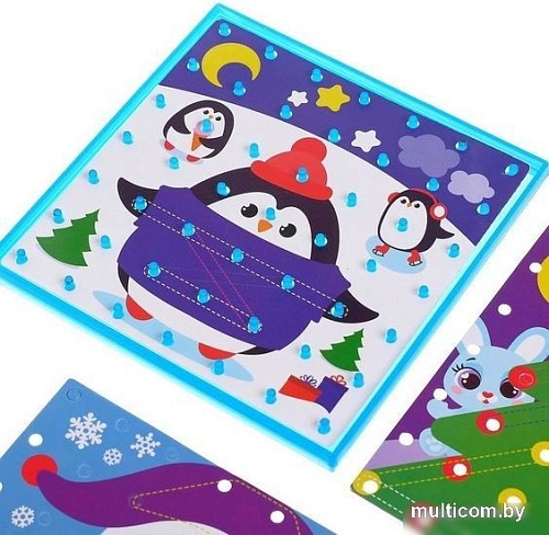 Развивающая игрушка Zabiaka Геоборд двусторонний Новогодний 4316493