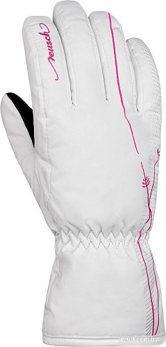 Горнолыжные перчатки Reusch Yana 6131167-1104 (р-р 6.5, White/Pink Glo)