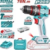 Ударная дрель-шуруповерт Total TIDLI20768 (с 2-мя АКБ, кейс)