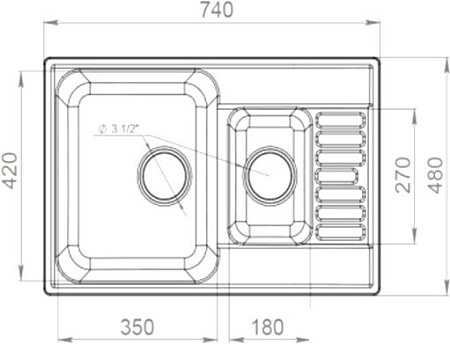 Кухонная мойка GranFest QUARZ Z-21K (белый)