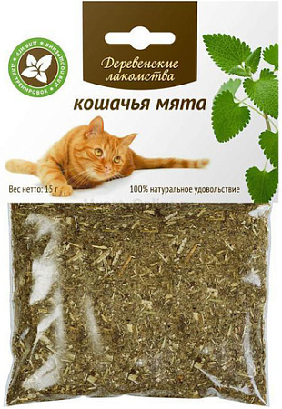 Лакомство для кошек Деревенские лакомства кошачья мята 15 г