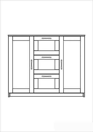 Комод Mio Tesoro Сириус 2 двери и 3 ящика 117x95 2.02.03.340.1 (белый)