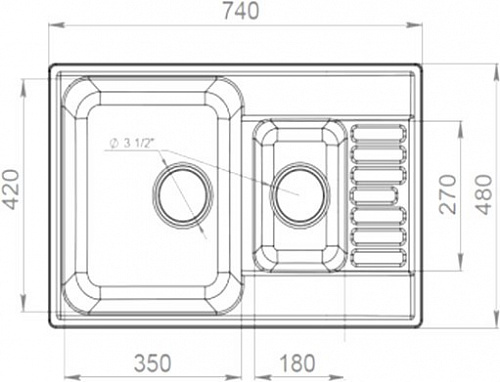 Кухонная мойка GranFest QUARZ Z-21K (белый)