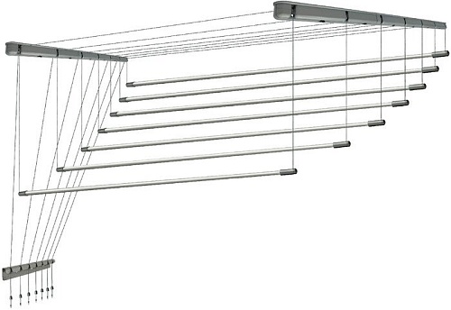 Сушилка для белья Comfort Alumin Group Потолочная 7 прутьев Silver Style 100 см (алюминий)