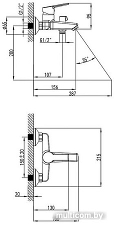 Смеситель Milardo Stripe STRSB02M02