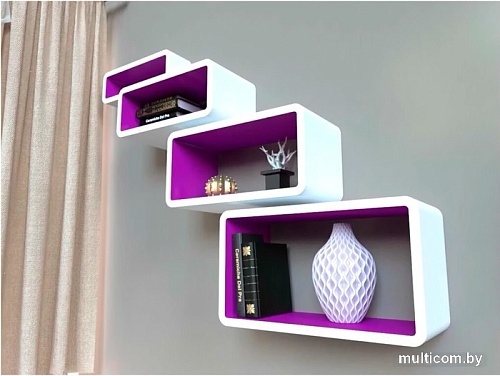 Полка Qwerty Бангкок 72018 (белый/пурпурный, 3 шт)