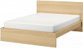 Кровать Ikea Мальм 200x180 (дубовый шпон/беленый, Лонсет) 192.109.70