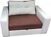 Кресло-кровать Виктория Мебель Тино 1,5Н гл 2007 (иск. кожа/ткань, бежевый/коричневый)
