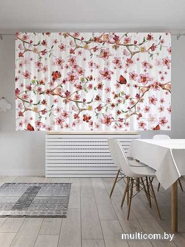 Комплект штор JoyArty Мир с бабочками Oxford DeLux 1.45x1.8 м (2 шт)