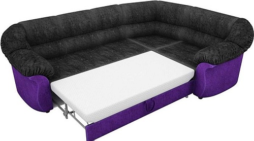 Угловой диван Mebelico Карнелла 60284 (черный/фиолетовый)