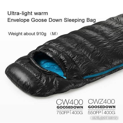 Спальный мешок Naturehike CW400 NH18C400-D (L, черный)