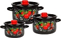 Набор кастрюль СтальЭмаль Помидорки 1с144