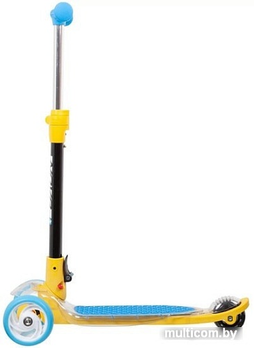 Самокат Novatrack RainBow Pro Transparent 120PROT.RAINBOW.BL20 (голубой/желтый)