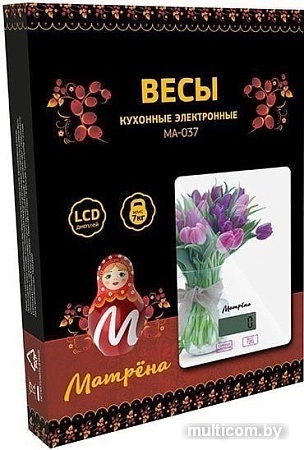 Кухонные весы Матрена МА-037 (тюльпаны)