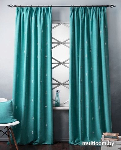 Комплект штор Pasionaria Флэш 290x270 с подхватами (бирюзовый)