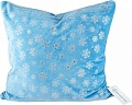 Декоративная подушка Домашняя Мода Новогодний принт (35х35, голубой)