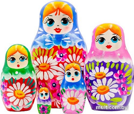 Развивающая игра Брестская Матрешка Разноцветная радужная (набор 5 шт)