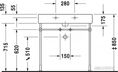 Умывальник Duravit Vero 80x47 [0454800000]
