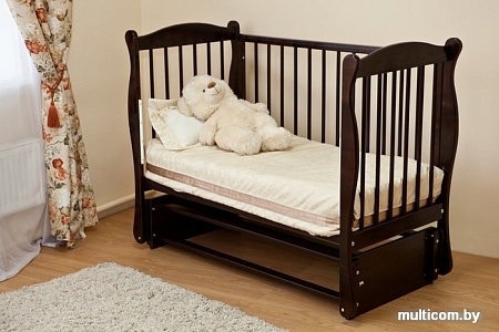 Классическая детская кроватка Красная звезда Уралочка С744 (шоколад)