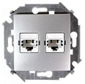 Розетка телефонная Simon 1591589-033 (алюминий)