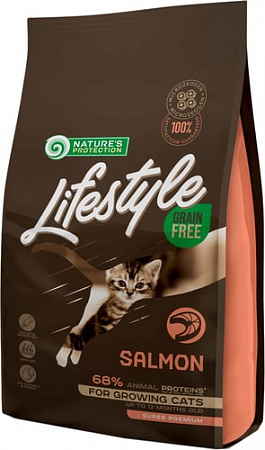 Сухой корм для кошек Nature's Protection Lifestyle Grain Free Salmon Kitten 7 кг