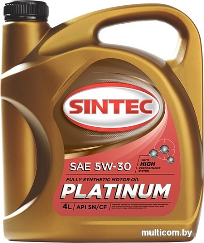 Моторное масло Sintec Platinum 5W-30 API SN/CF 4л