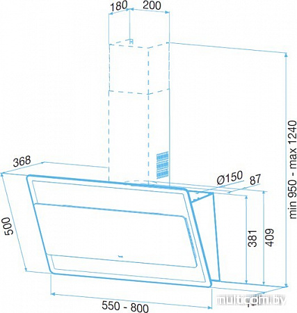 Кухонная вытяжка Best Offset White 80 (07F63053)