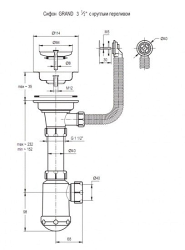 Кухонная мойка Granula 7803 (антик)