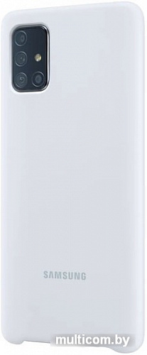 Чехол Samsung Silicone Cover A71 (серебристый)