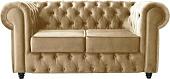 Диван Brioli Честерфилд двухместный (микровелюр, B2 бежевый)