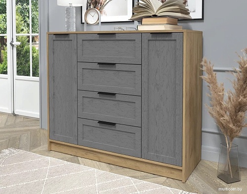 Тумба Интерлиния Концепт Тренд КТ-Т120 (дуб золотой/дуб серый)