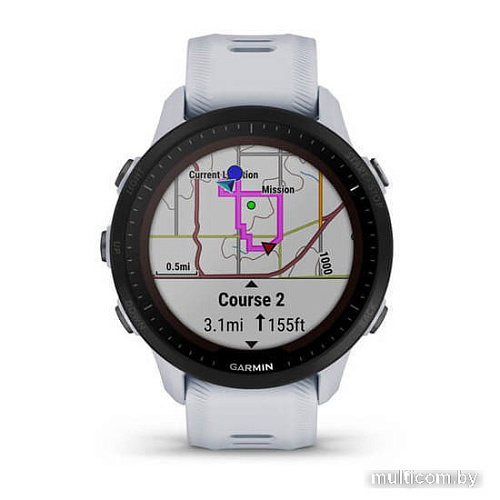 Умные часы Garmin Forerunner 955 Solar (белый камень)