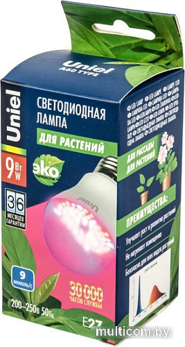 Светодиодная лампочка Uniel LED-A60-9W/SP/E27/CL ALM01WH 09645