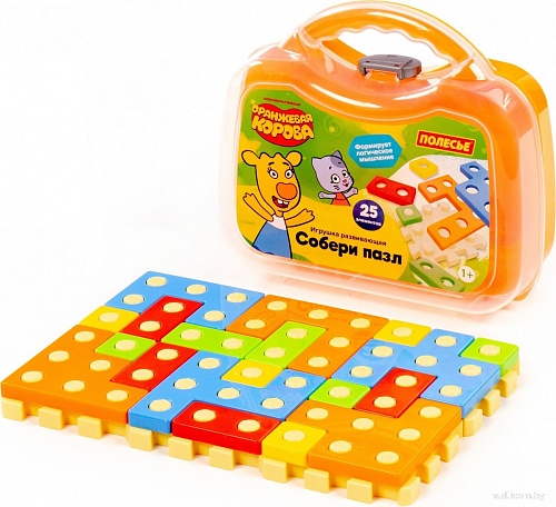 Конструктор Полесье Оранжевая корова. Собери пазл 04585