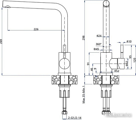 Смеситель GranFest Quarz GF-Z5411 (темно-серый)