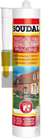 Герметик Soudal Нейтральный. Строительство и ремонт 280 мл (прозрачный)