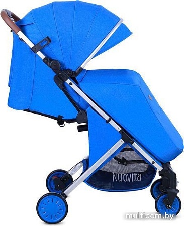 Коляска прогулочная «книга» Nuovita Giro Lux (синий/серебристая рама)
