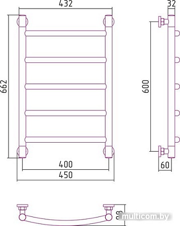 Полотенцесушитель Сунержа Галант+ 600x400 00-0200-6040