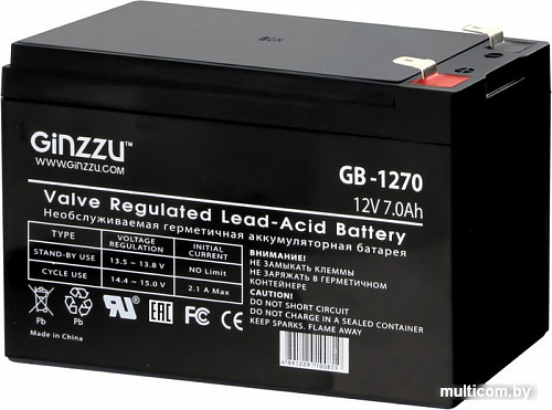 Аккумулятор для ИБП Ginzzu GB-1270 (12В/7 А&middot;ч)