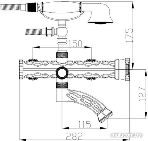 Смеситель ZorG A 100W-SL (античное серебро)