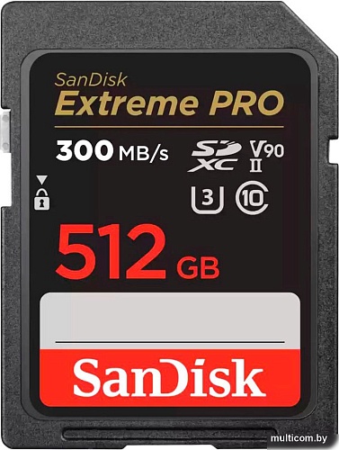 Карта памяти SanDisk Extreme Pro V90 SDXC 512GB SDSDXDK-512G-GN4IN
