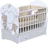 Классическая детская кроватка VDK Forever Friends маятник и ящик (белый)