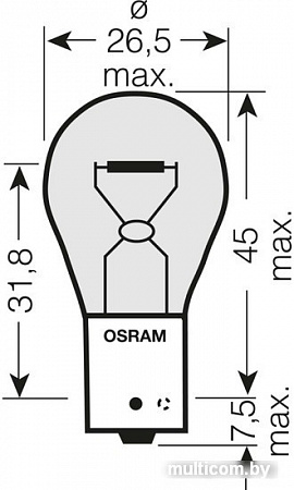 Галогенная лампа Osram PY21W Diadem 2шт [7507LDA-02B]